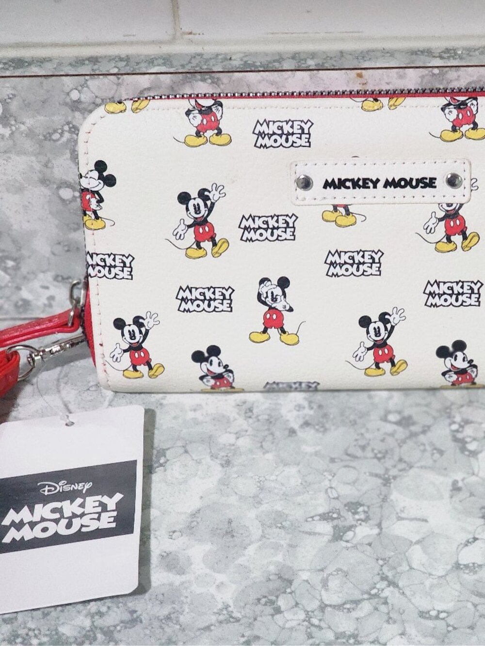 Brand New Mickey Mouse Wristlet/ Wallet w/ Mickey Life Like Figure